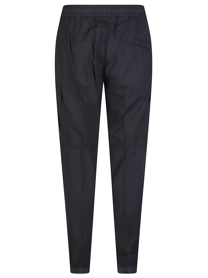 Stone Island Black Regular Tapered Stretch Cotton Pants