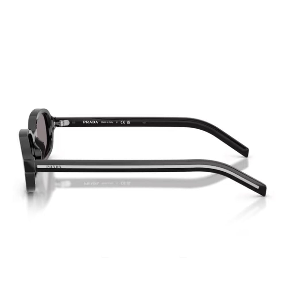 Prada Black Pr D06s Oval Acetate Sunglasses