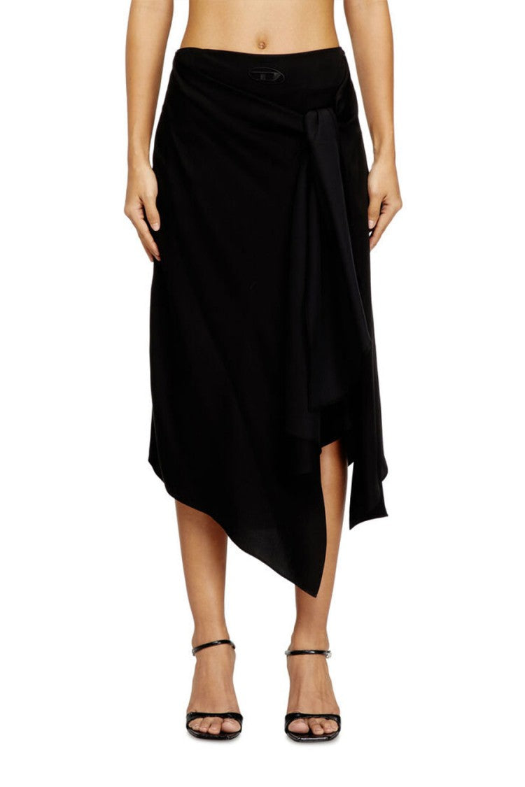Diesel Black Crepe Midi Skirt
