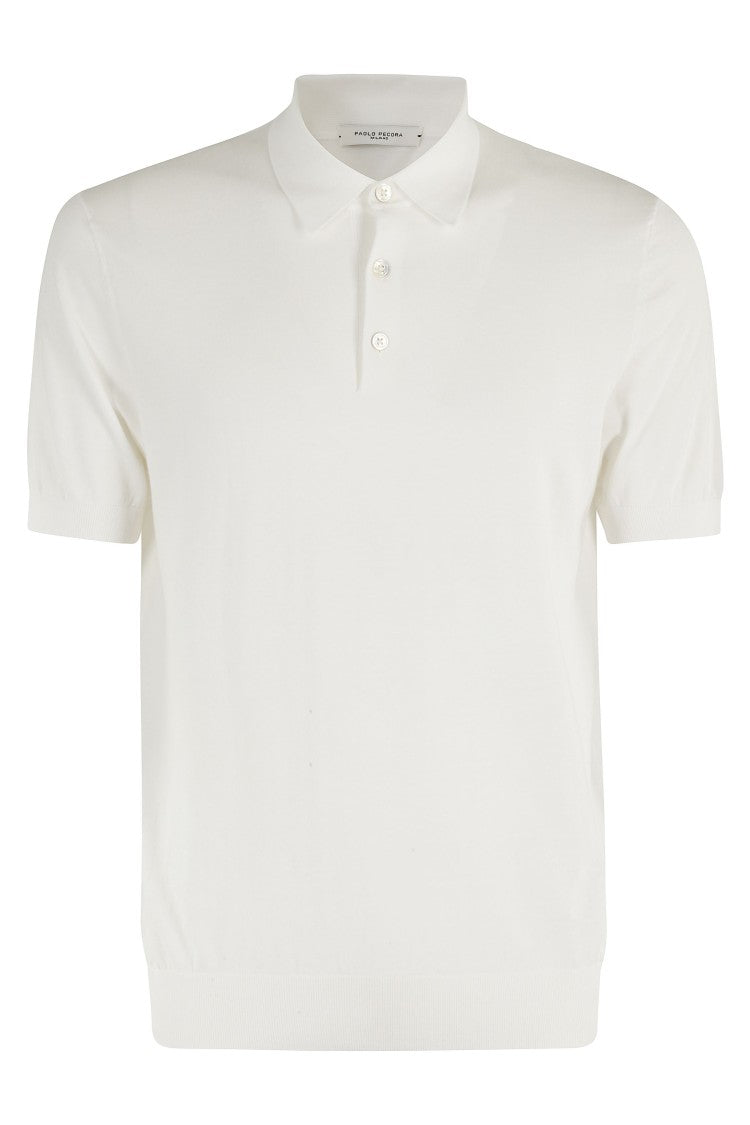 Paolo Pecora Cream Classic Three-Buttons Cotton Polo Shirt