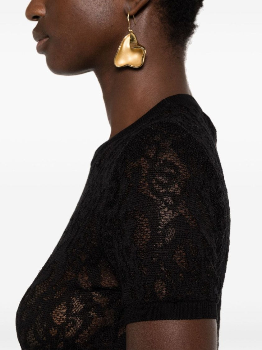 Moschino Jacquard Knitted Crew Neck Sweater