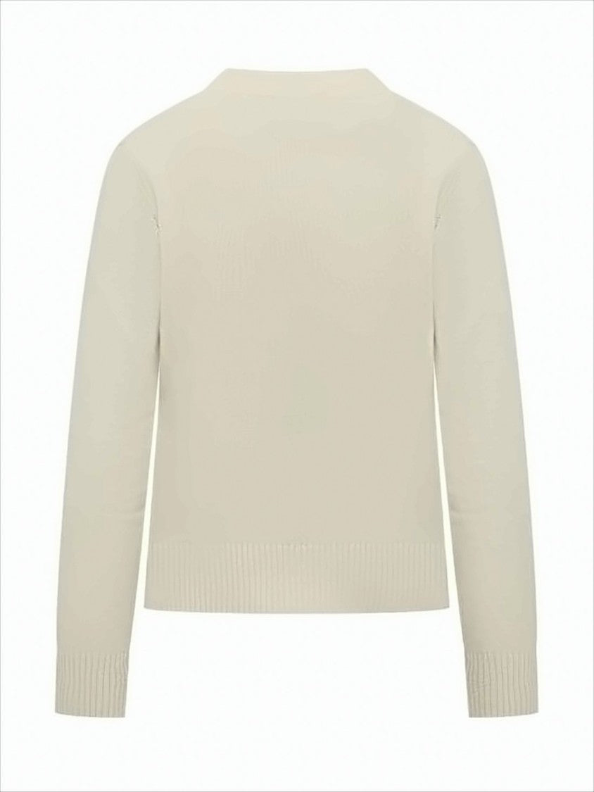 Ganni Playful Graphic Wool Sweater With Puppy Motif