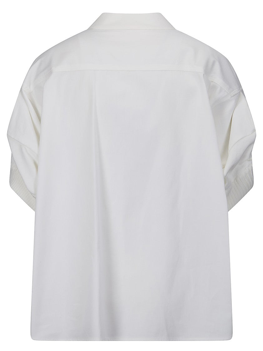 Sacai Denim And Knit Patchwork Cardigan