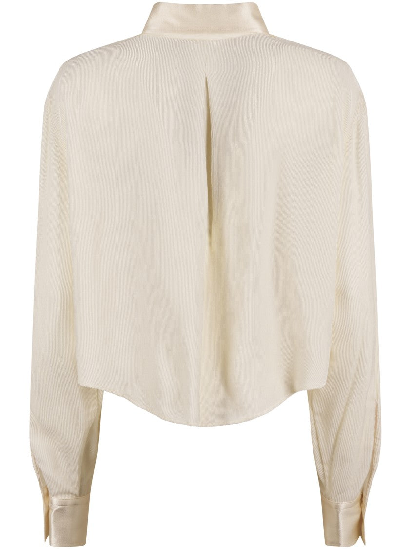 Forte Forte Fluid Boxy Shirt In Velvet And Viscose Blend
