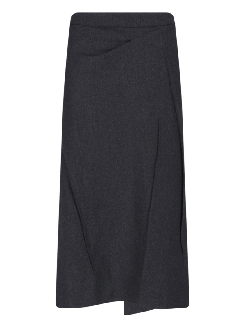 Victoria Beckham Asymmetrical Black Skirt With Subtle Texture