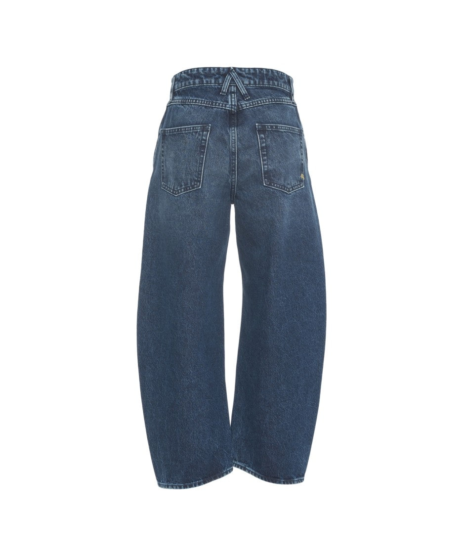 Cycle Cropped Wide-Leg Denim Jeans With Classic Five-Pocket Design