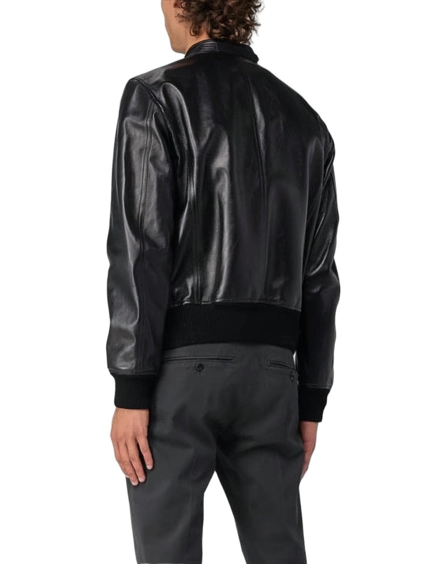 Tom Ford Smooth Lambskin Leather Jacket With Minimalist Design