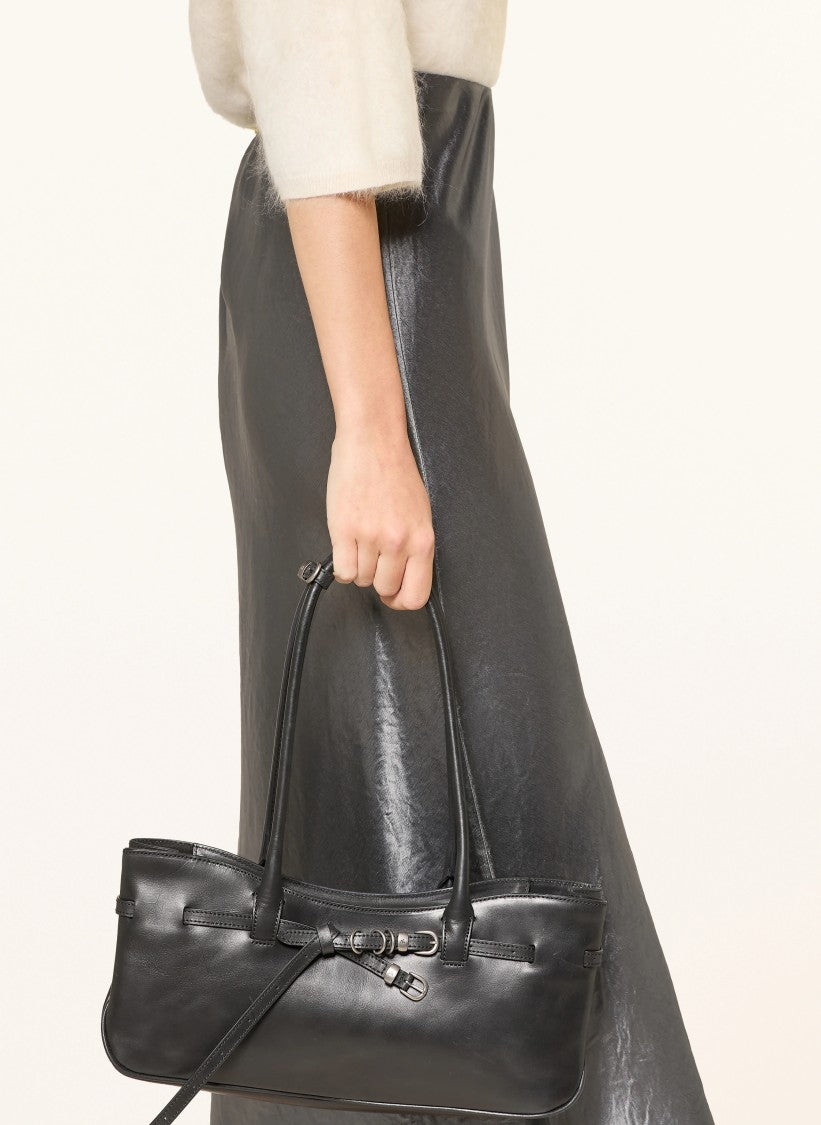 Max Mara Midi Skirt With Shiny Finish And A-Line Silhouette