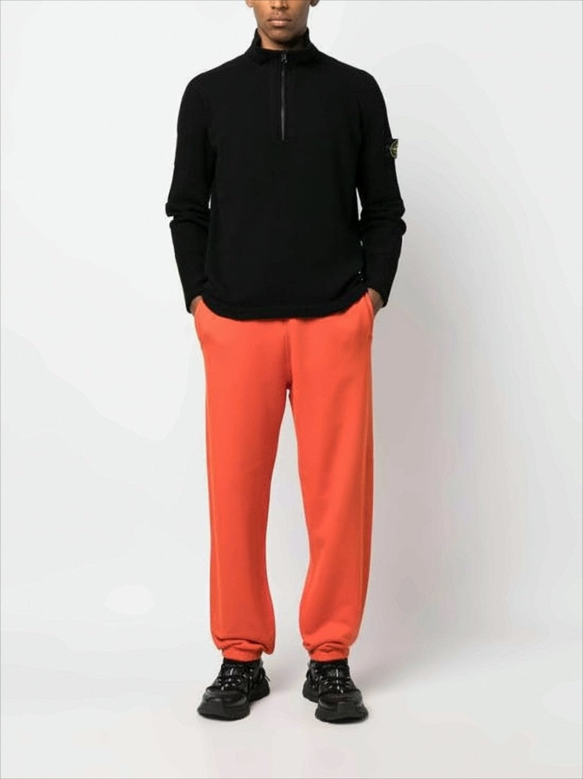 Stone Island Half-Zip High Collar Black Sweater