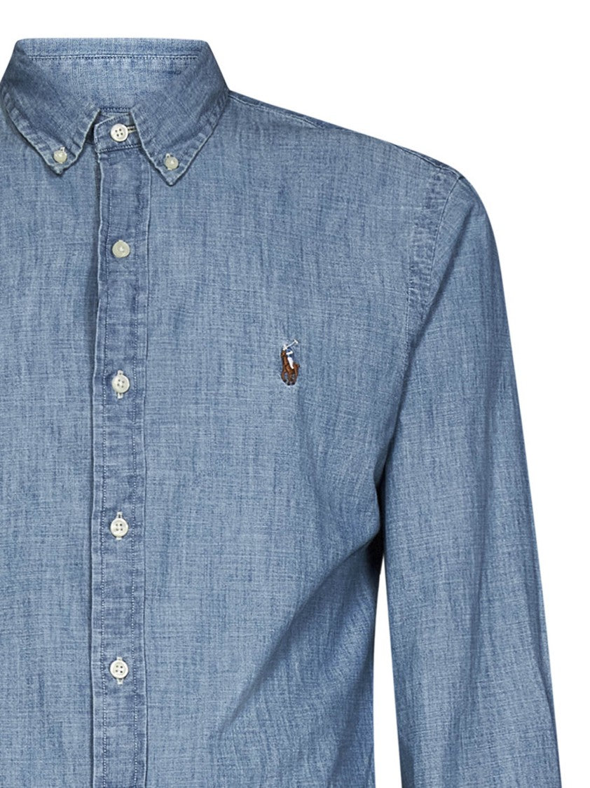 Polo Ralph Lauren Indigo Chambray Shirt With Slim-Fit