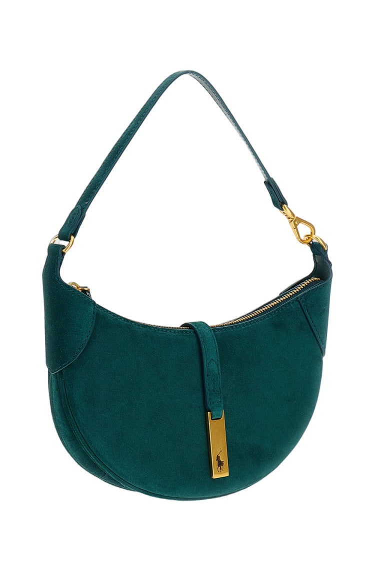 Polo Ralph Lauren Green Mini Polo Id Suede Shoulder Bag