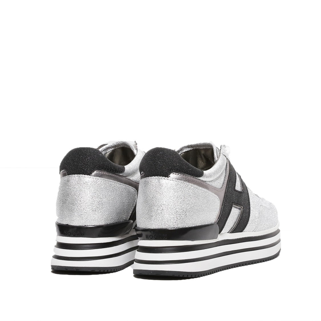 Hogan Metallic Silver Midi H222 Sneakers