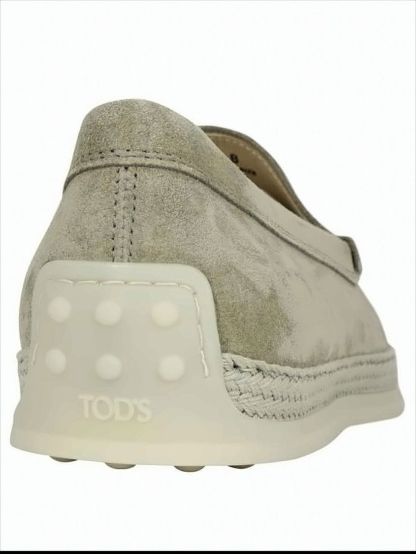 Tod's Elegant Suede Slip-On Loafers With Textured Rubber Sole