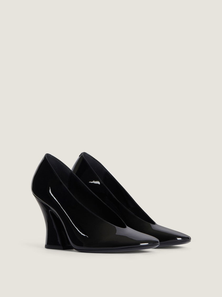 Givenchy Sculpted Black Patent Leather Block Pumps