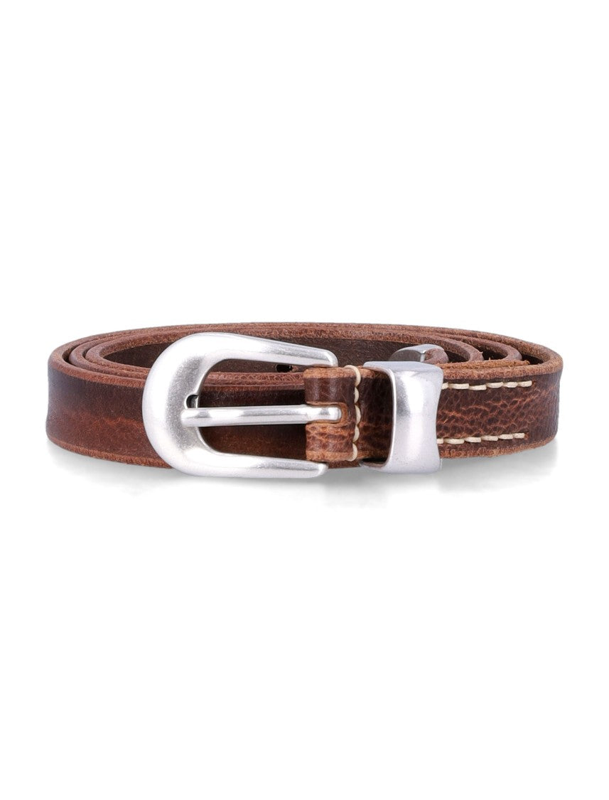 Our Legacy Brown Leather Metal Buckle Belt