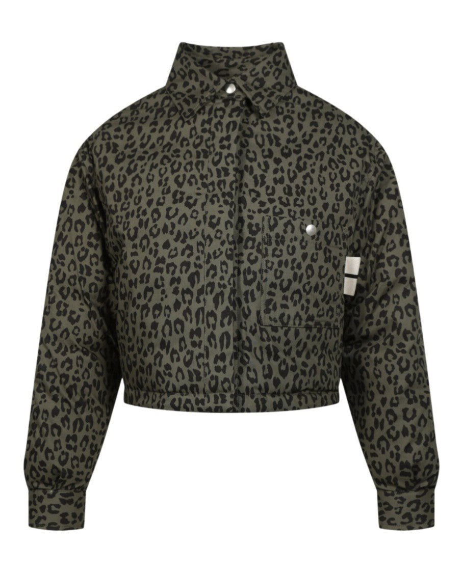 Palm Angels Leopard Camo Puffer Jacket