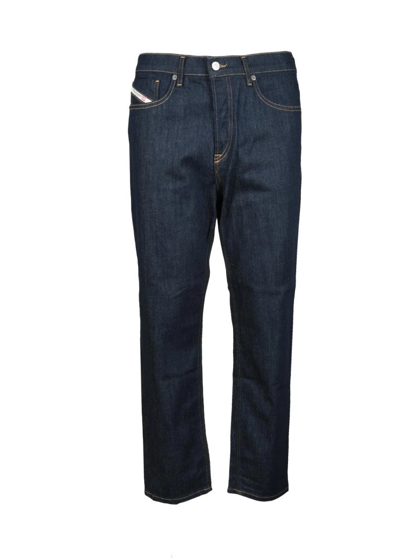Diesel Blue Cotton-Blend Regular Jeans