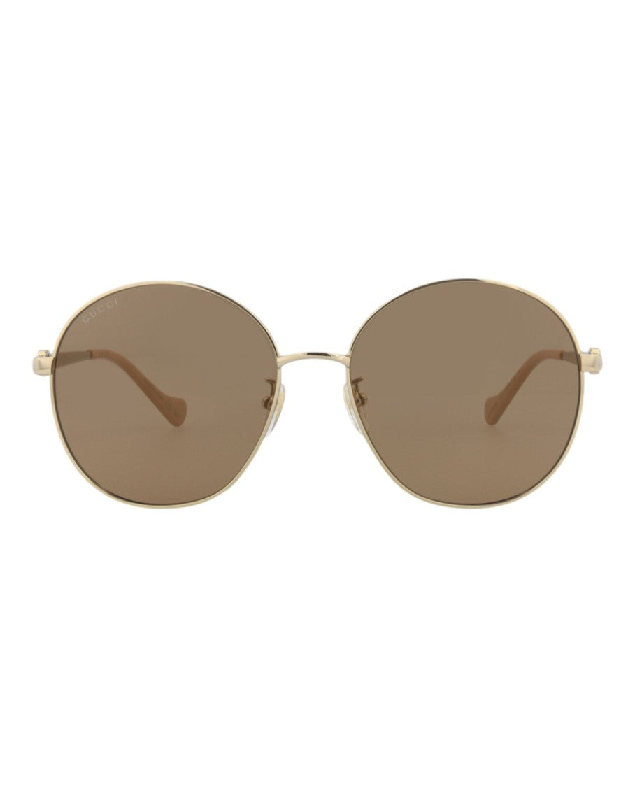 Gucci Round-Frame Metal Sunglasses