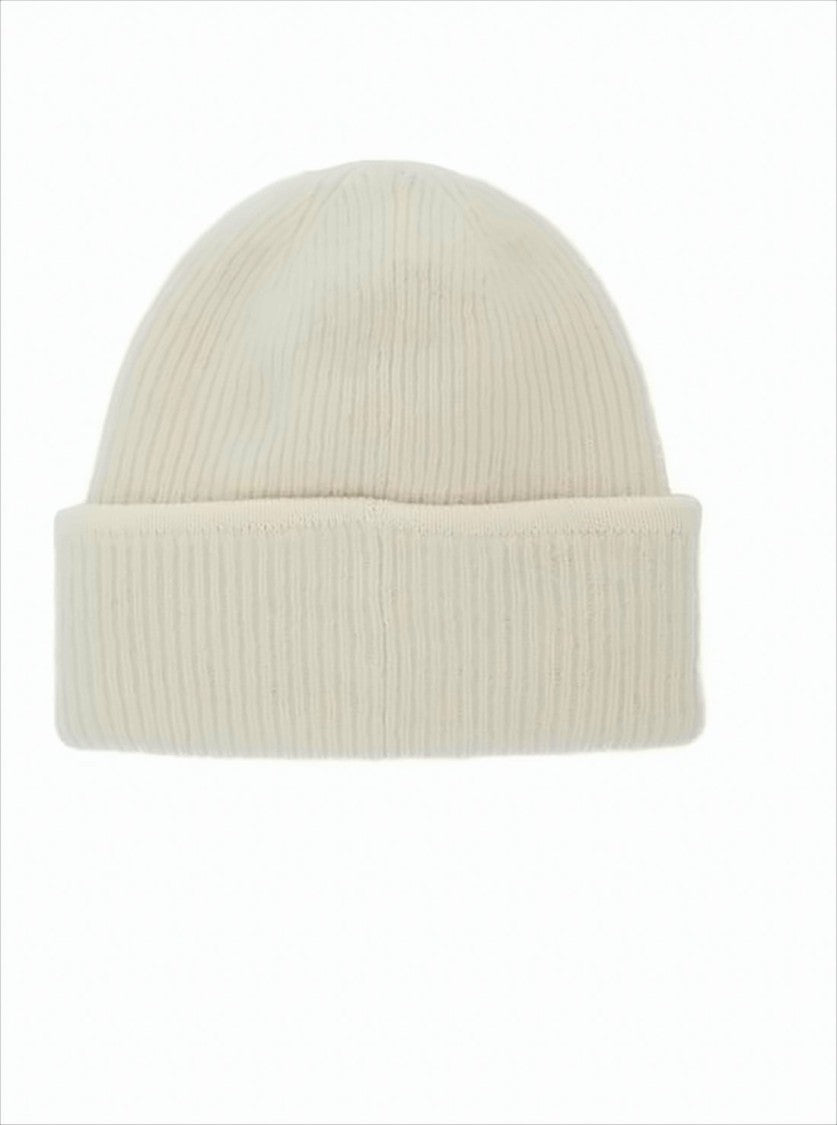 Jacquemus Ribbed Knit Beanie With Folded Cuff And Rectangular Patch