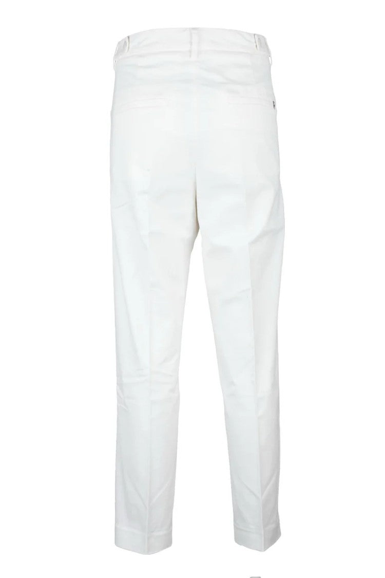 Dondup Ariel 27 Inches White Tapered Leg Trousers
