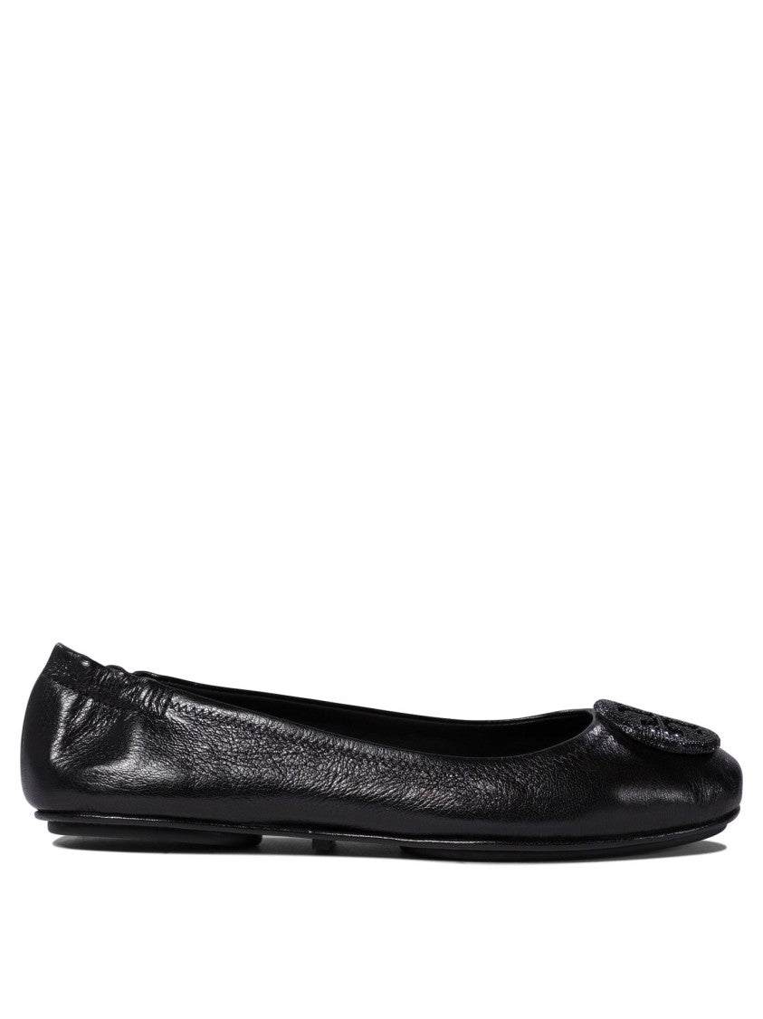 Tory Burch Calf Leather Ballerinas With Decorative Emblem