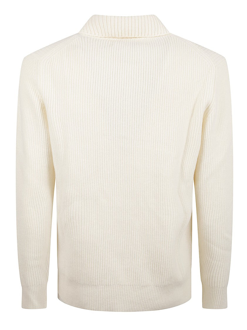 Ballantyne Ribbed Knit Sweater With Classic Collar