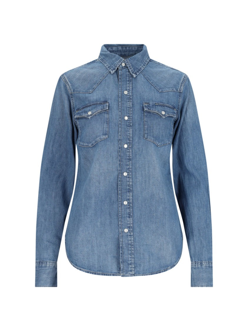 Polo Ralph Lauren Denim Shirt With Classic Collar And Vintage Wash