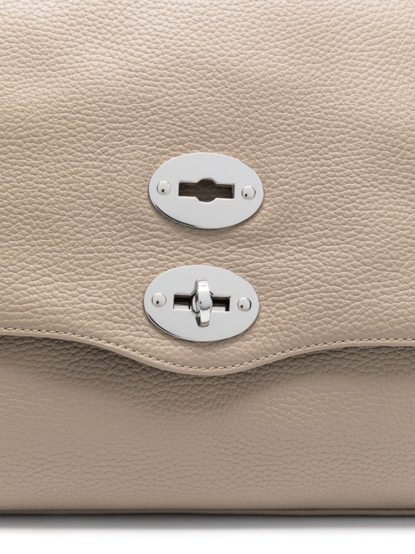 Zanellato Grey Structured Pebbled Leather Handbag
