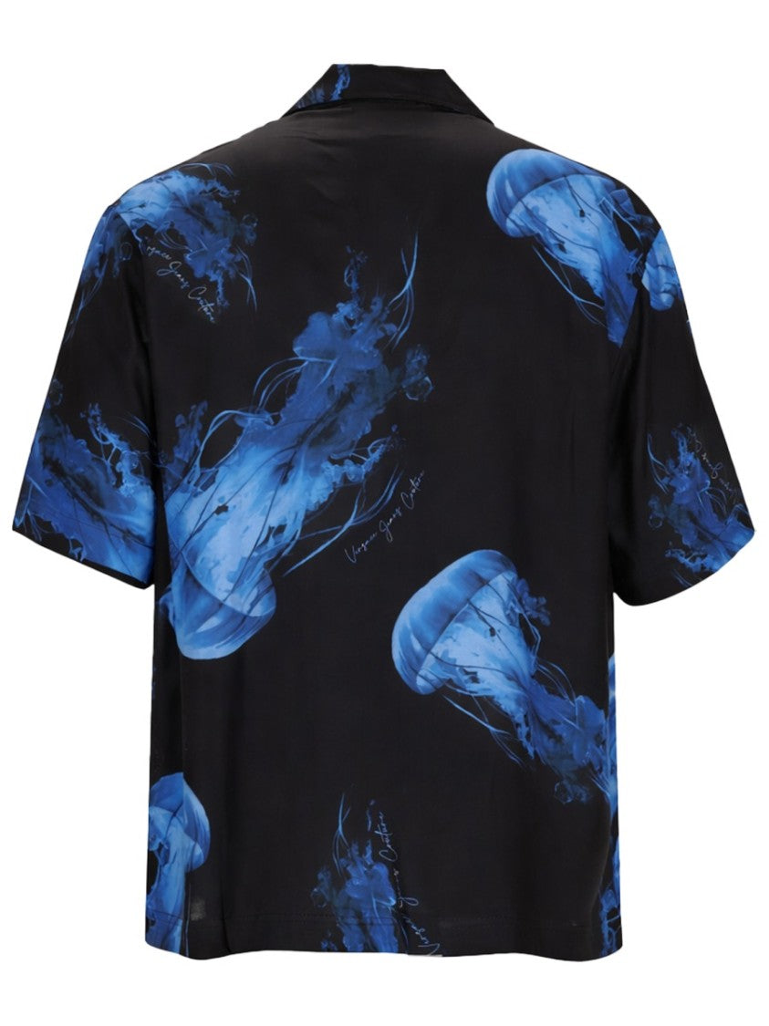 Versace Jeans Couture Black Jellyfish Print Casual Shirt