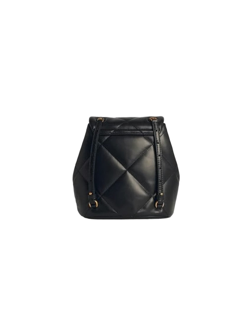 Tory Burch Quilted Black Cowhide Leather Shoulder Bag