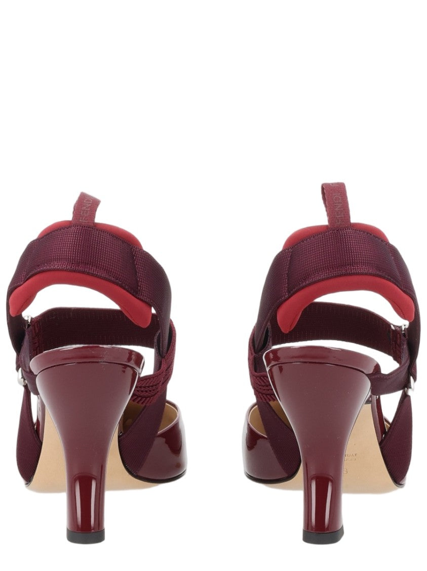 Fendi Bordeaux Pointed Toe Calfskin Pumps