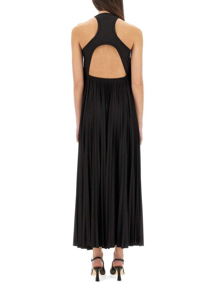 Sportmax Halter-Neck Midi Dress With Pleated Skirt
