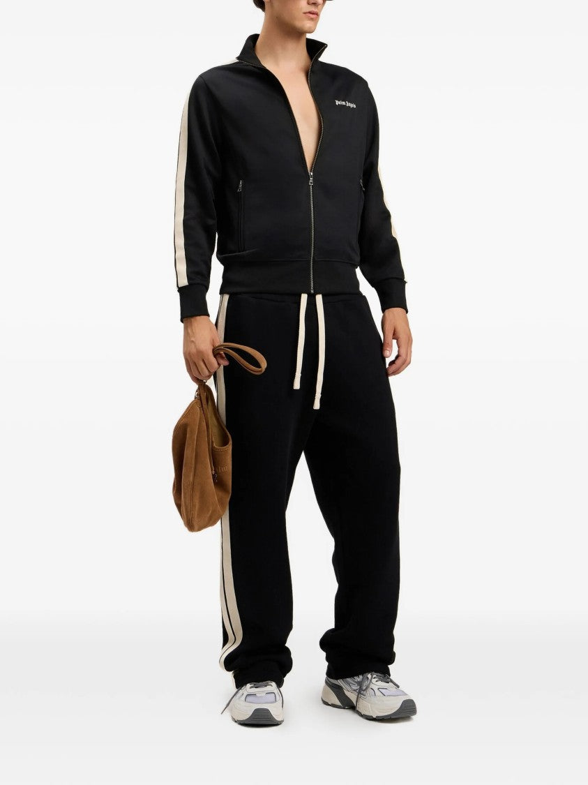 Palm Angels Black Classic Logo Track Polyester Top