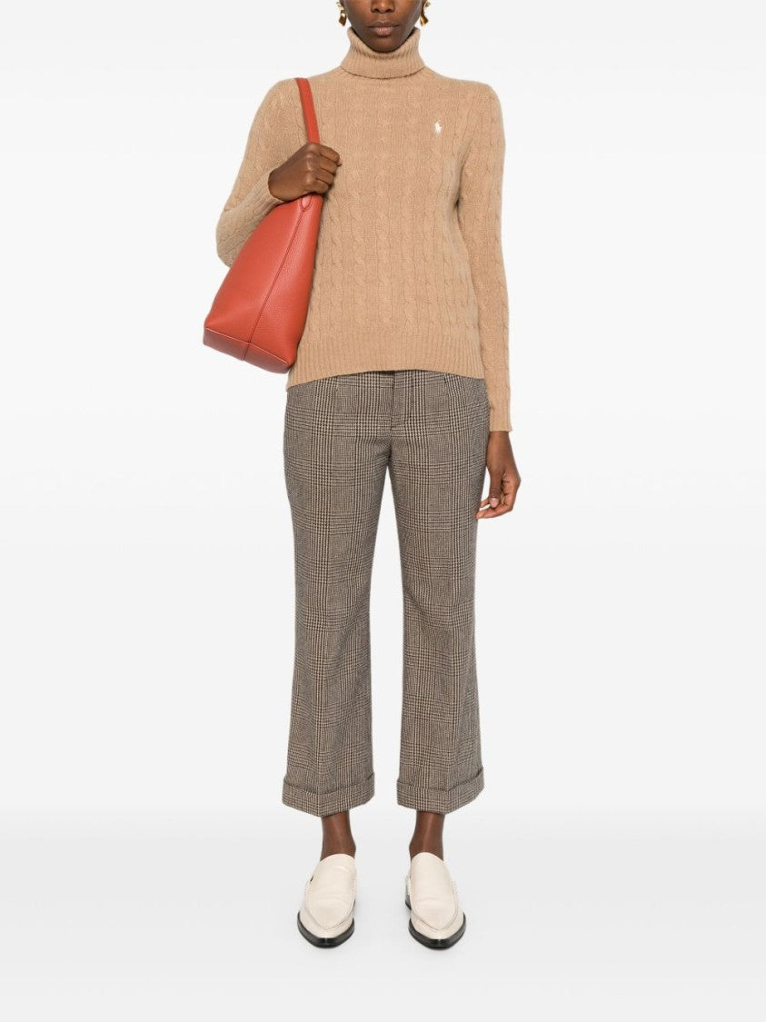 Polo Ralph Lauren Camel Cable Knit Turtleneck Sweater