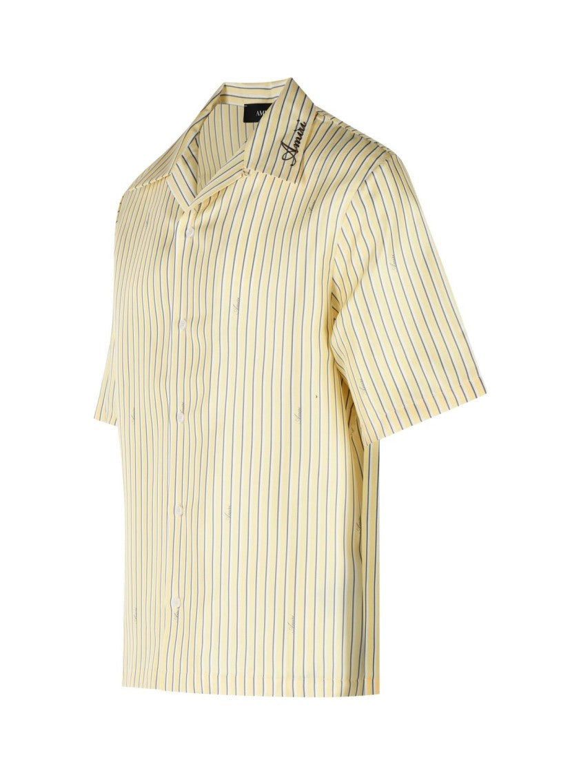 Amiri ' Script Bowling' Yellow Silk Shirt
