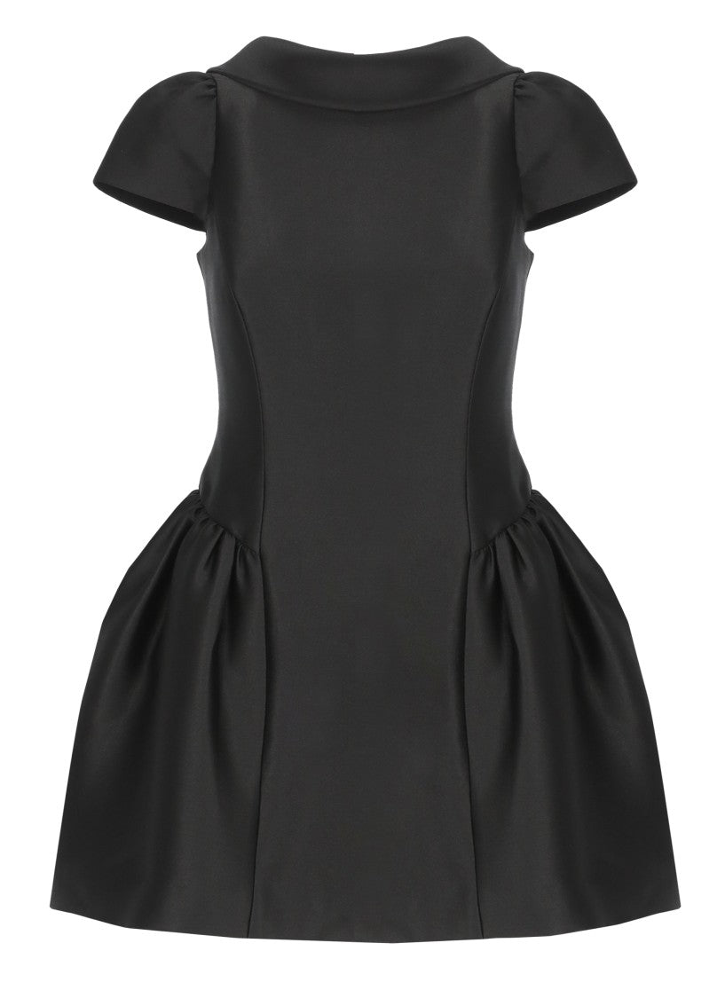 Self-Portrait Taffeta Collared Midi Dress With Structured Silhouette