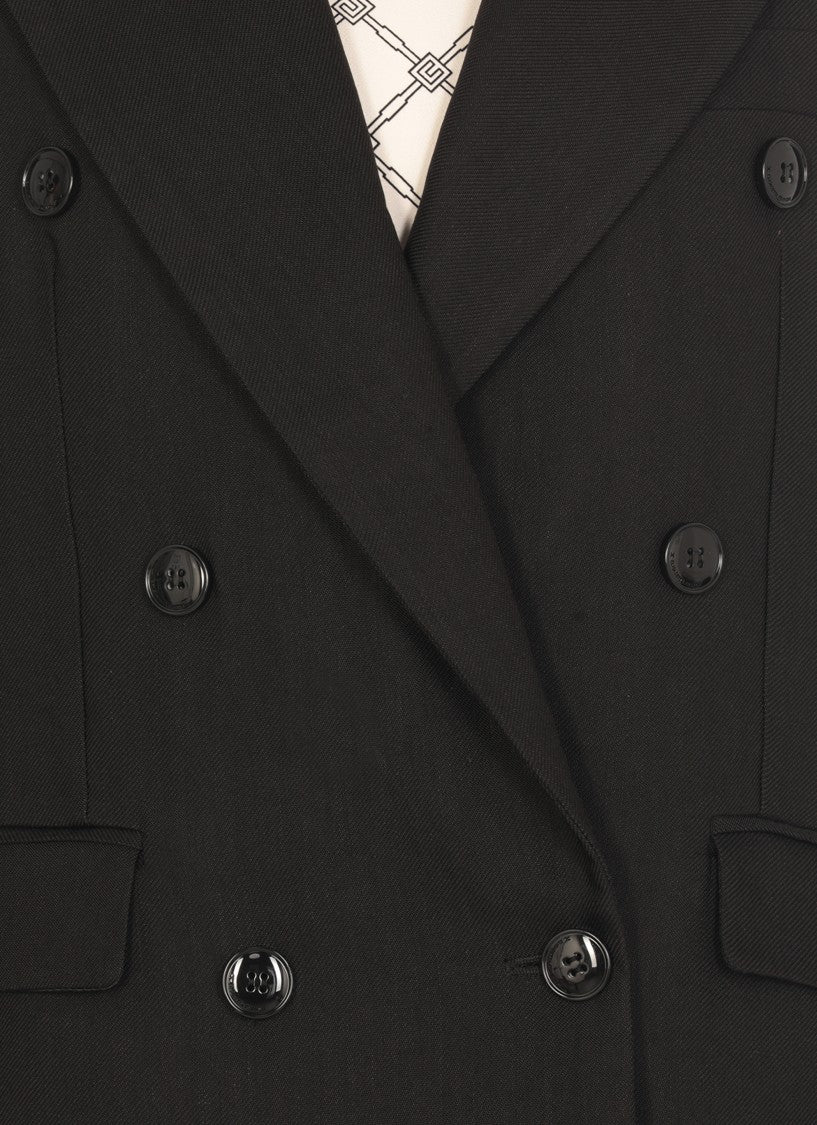 Elisabetta Franchi Black Linen Blend Blazer