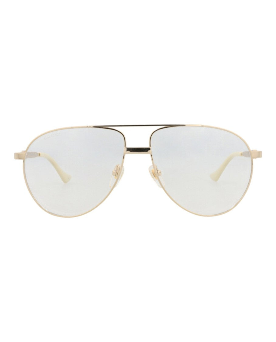 Gucci Aviator-Frame Metal Sunglasses