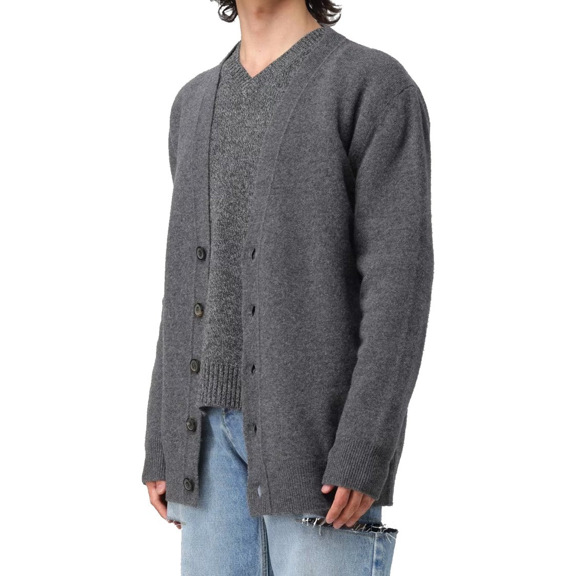 Maison Margiela Wool Cardigan With Four-Stitched Logo