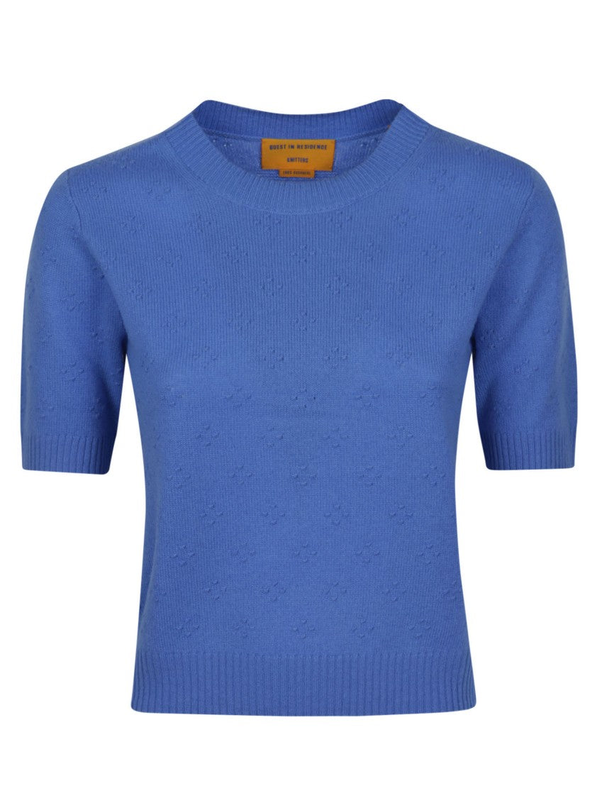 Guest In Residence Blue Compass Textured Short Sweater
