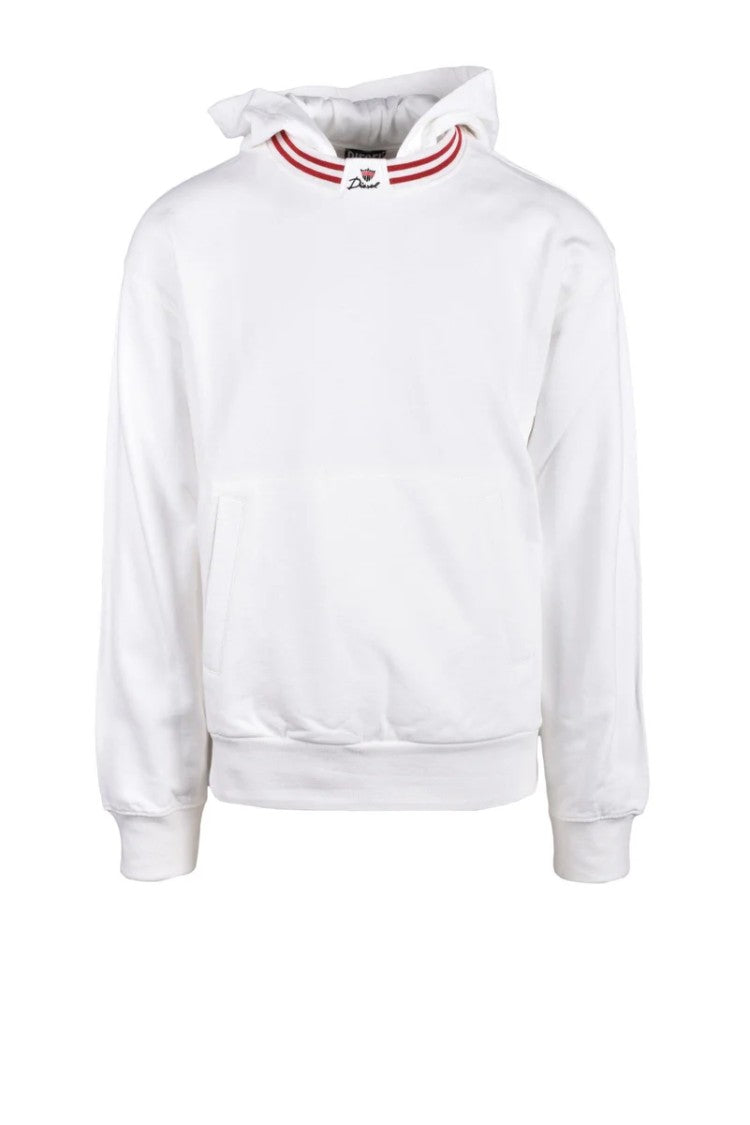 Diesel White Cotton Crew Neck Sweatshirt