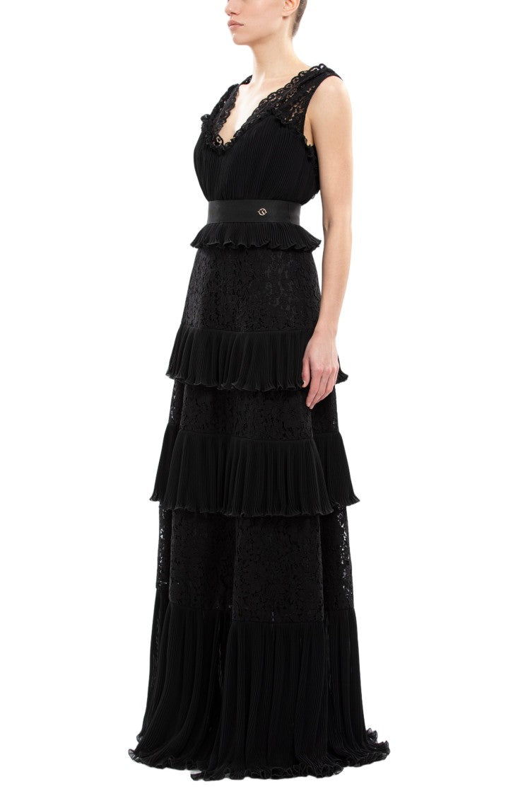 Saiid Kobeisy Pleated Lace Dress