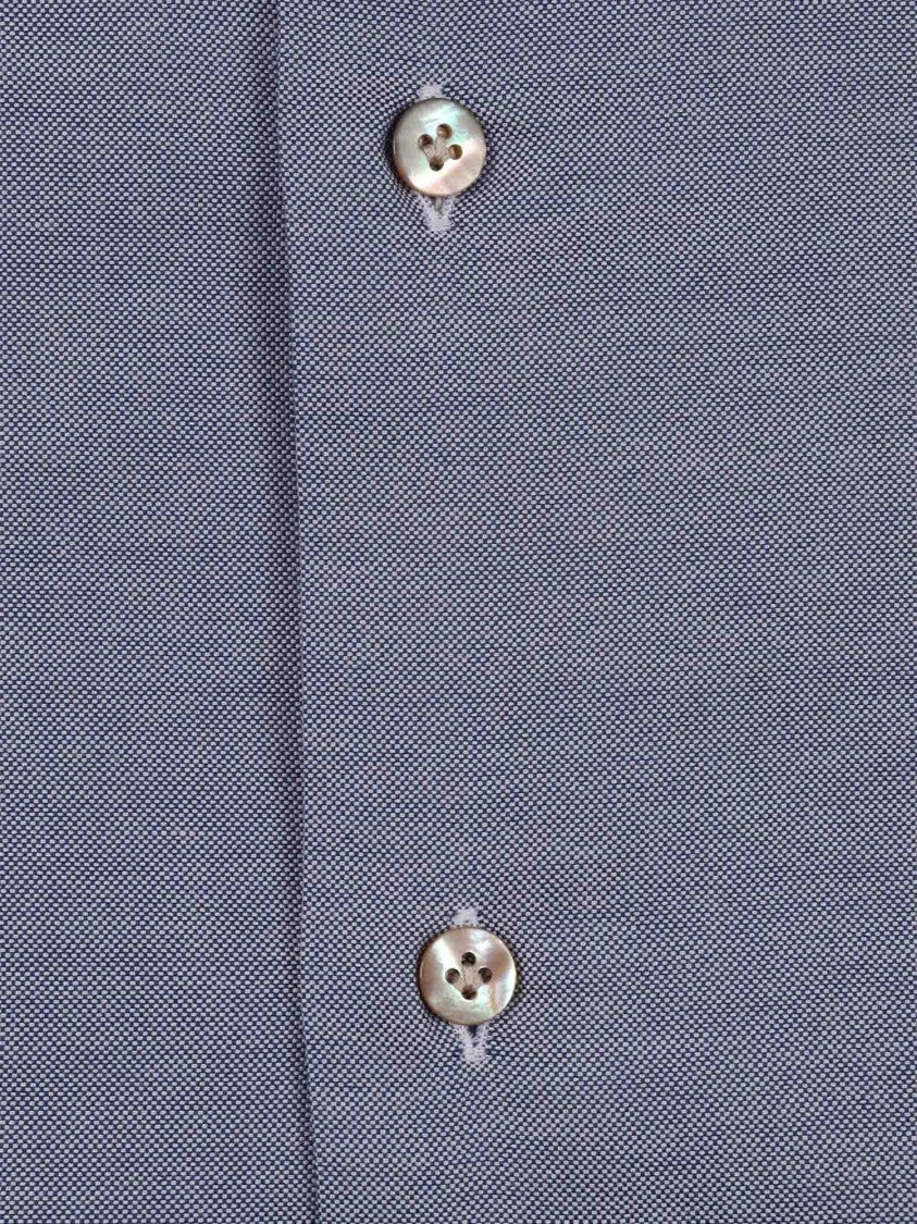 Mazzarelli Camicie Slim-Fit Blue Oxford Cotton Shirt