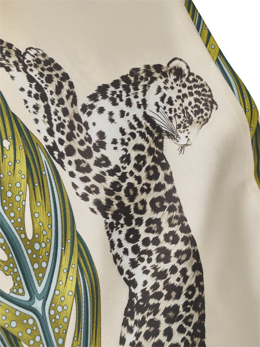 Ferragamo Silk Scarf With Leopard Motif