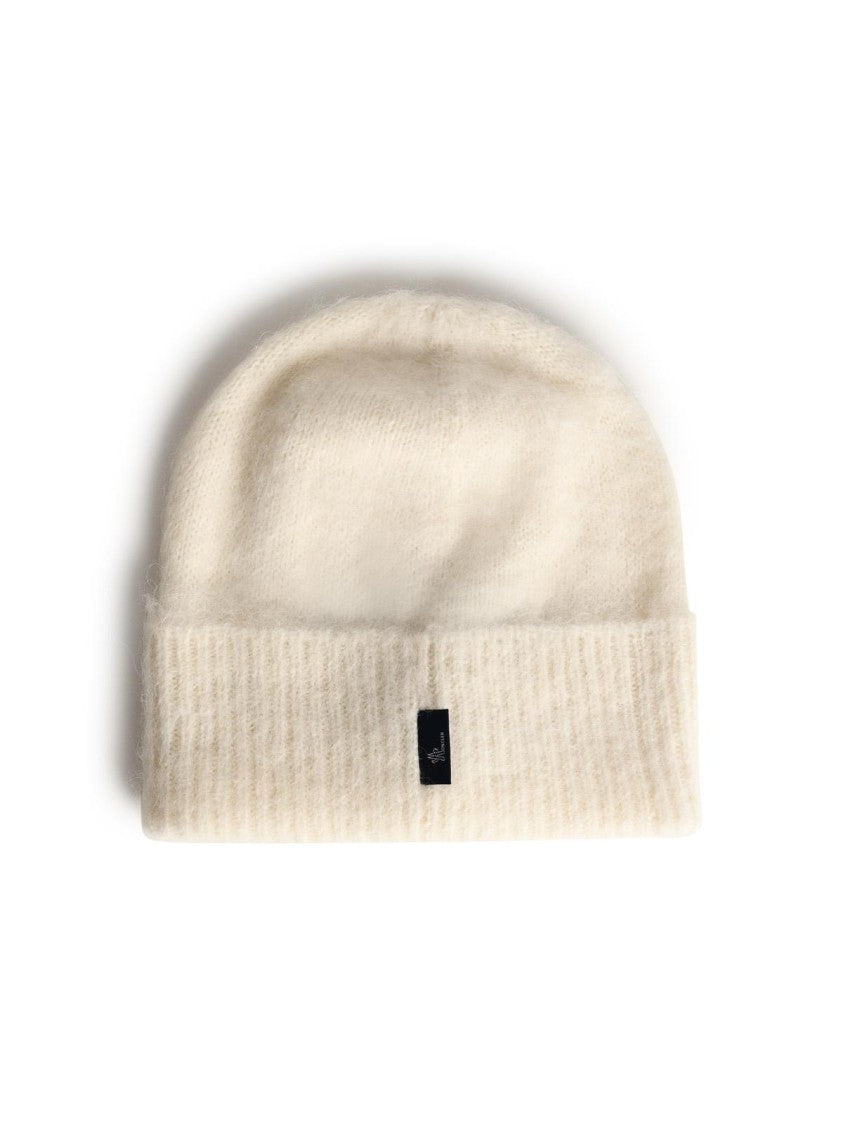 Moncler Grenoble Tricot Beanie In Alpaca And Ivory Wool