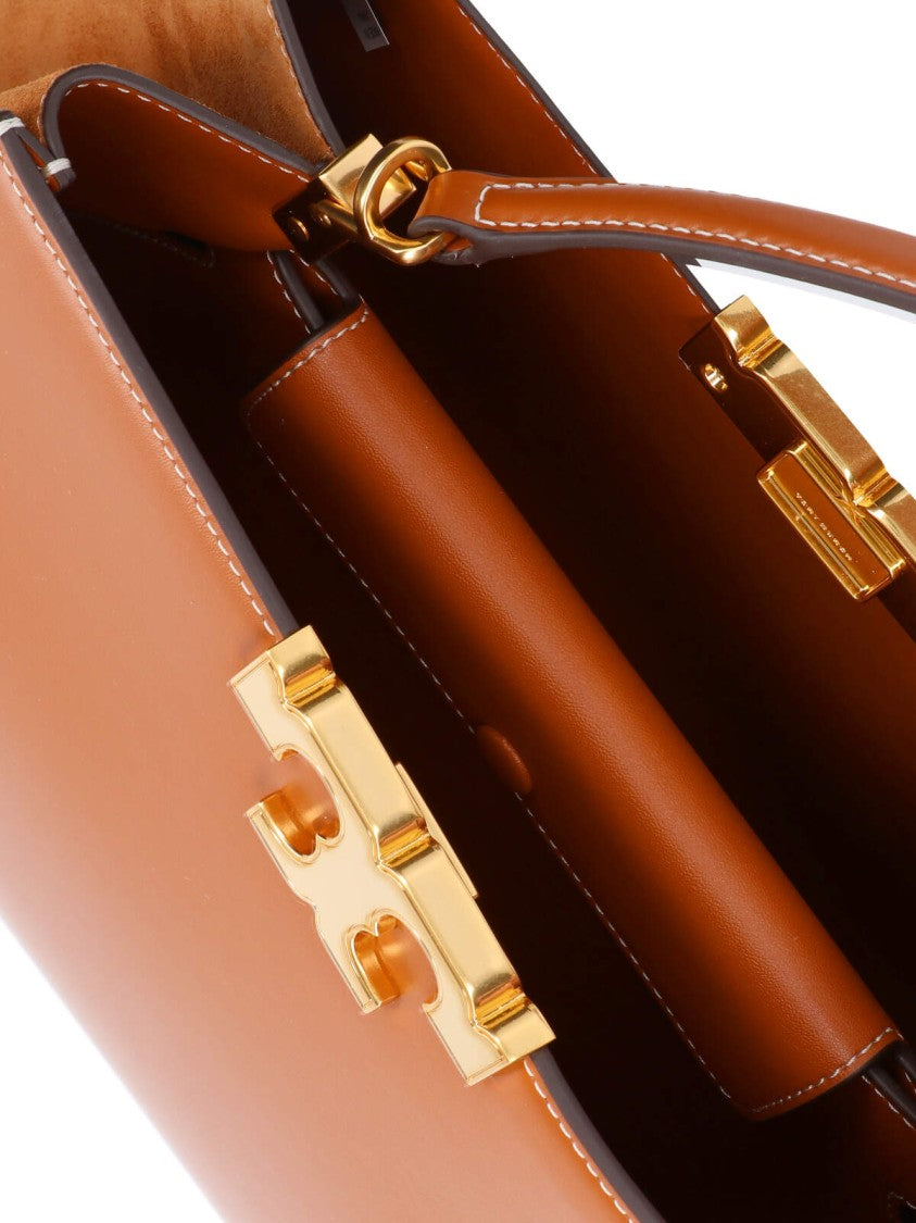 Tory Burch "Eleonor" Large Shoulder Bag, In Brown Leather