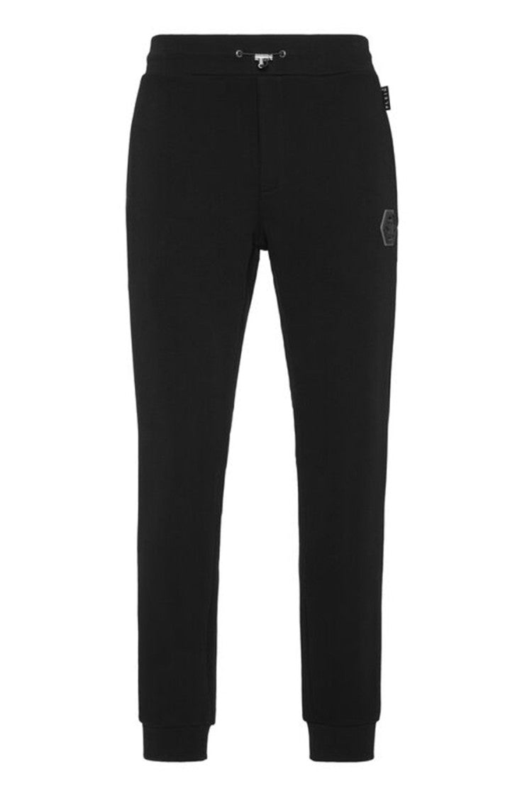 Philipp Plein Tailored Fit Trousers In Black Cotton-Elastan Blend
