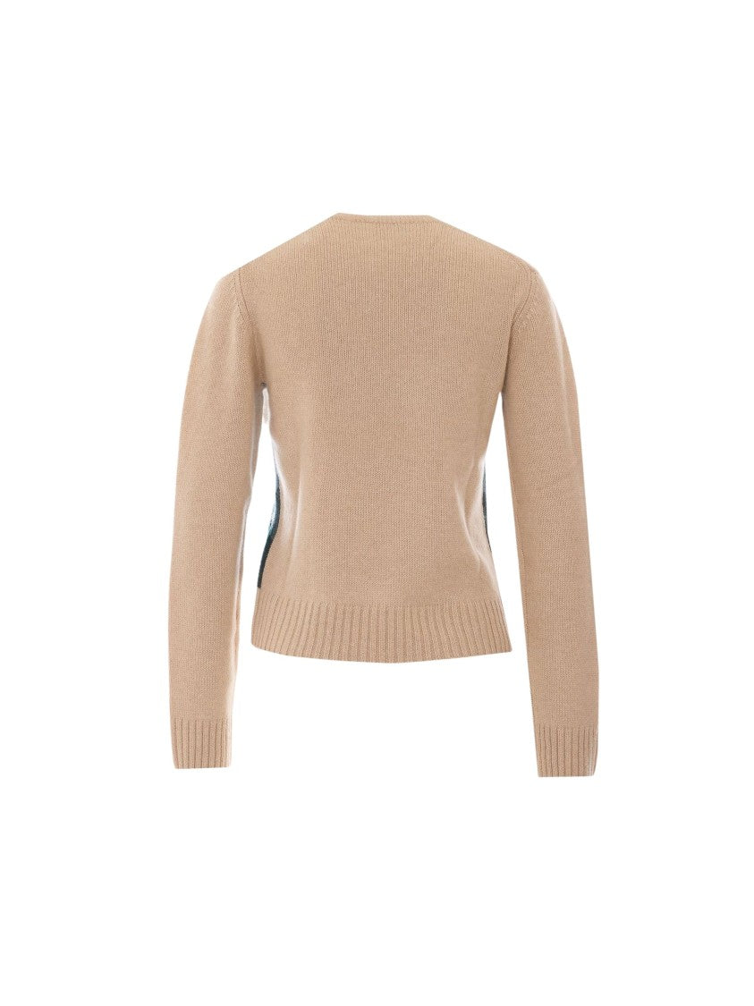 Ballantyne Argyle Pattern Cashmere Crewneck Sweater