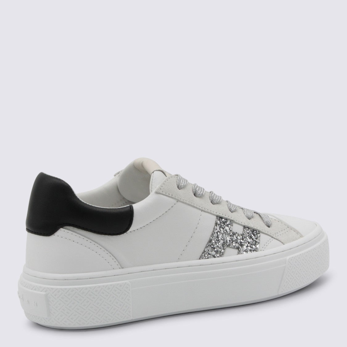 Hogan White And Black Leather Sneakers