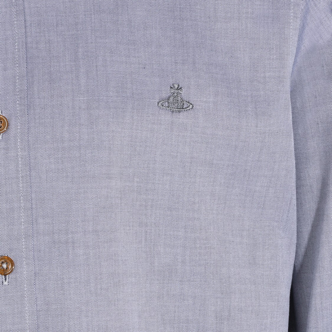 Vivienne Westwood Textured Button-Down Collar Shirt With Embroidered Logo